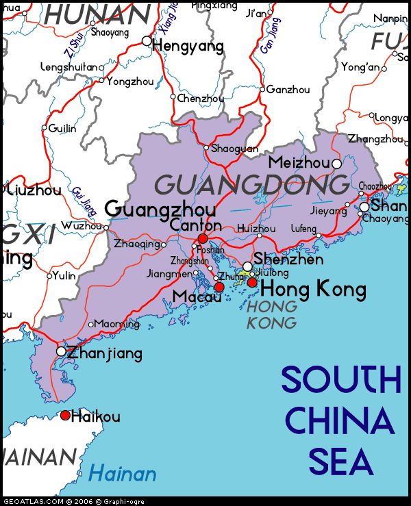 Map of Guangdong