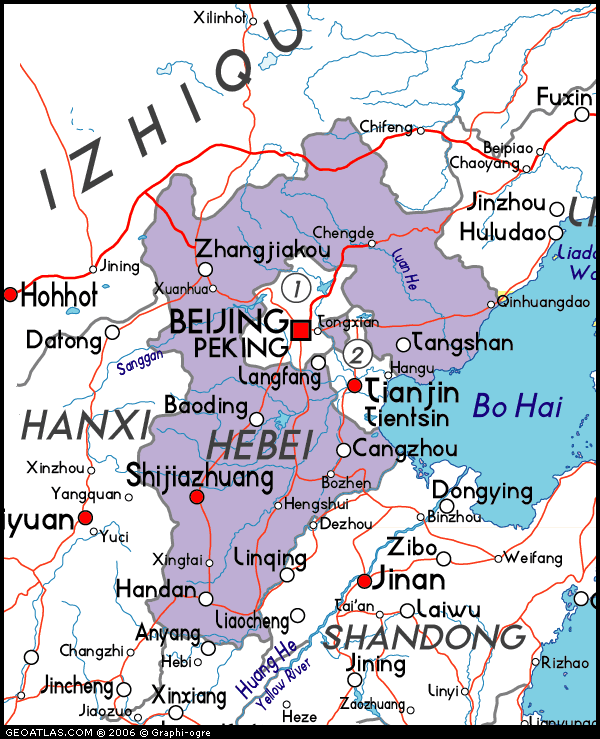 Map of Hebei