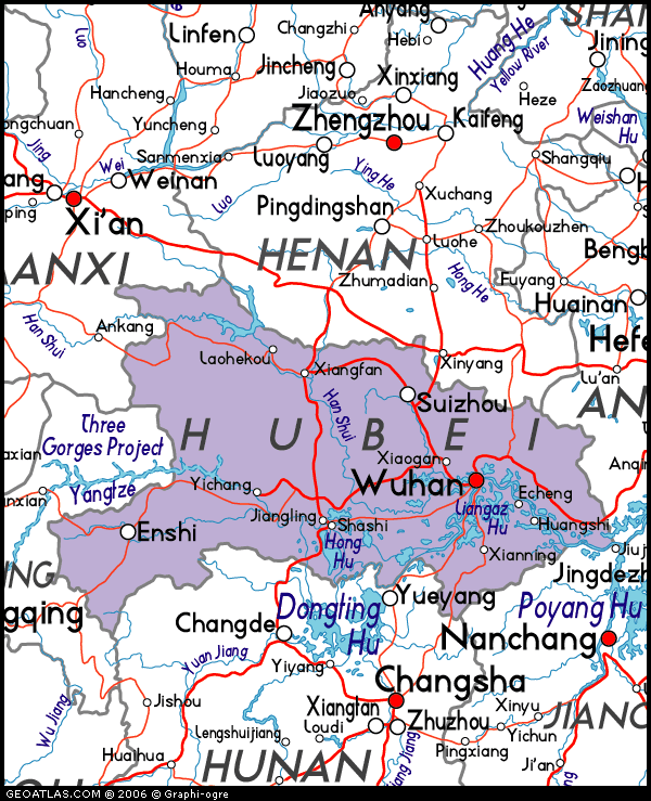Map of Hubei