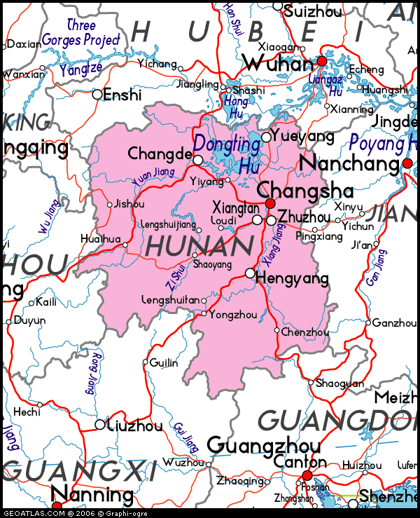 Map of Hunan
