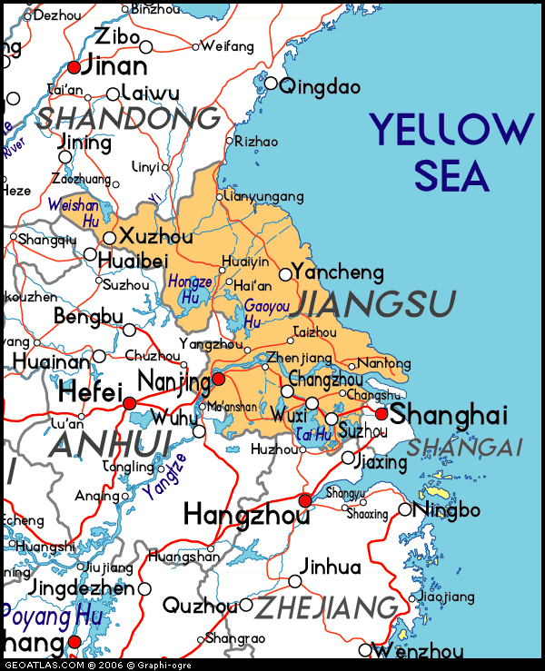 Map of Jiangsu