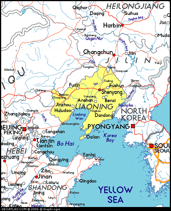 Map of Liaoning