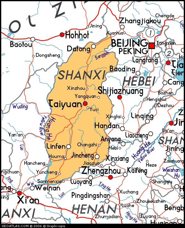 Map of Shaanxi