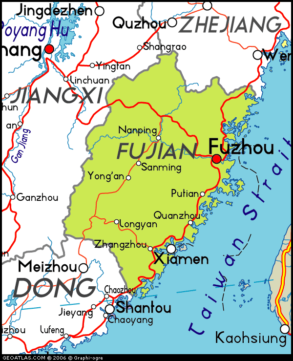 Map of Fujian  