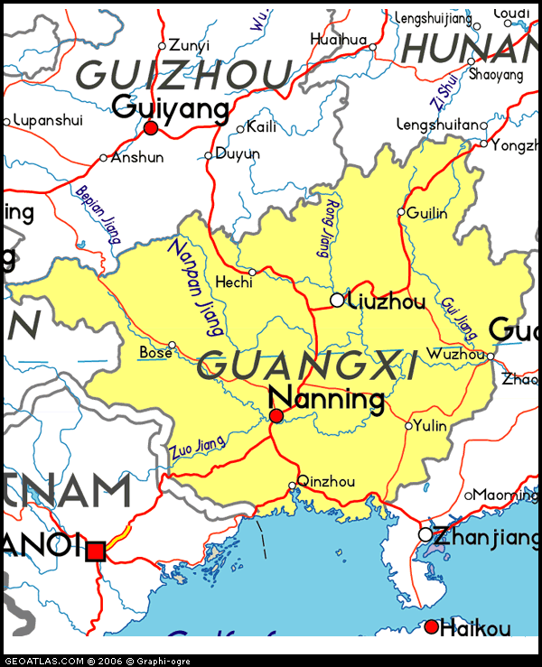 Map of Guangxi