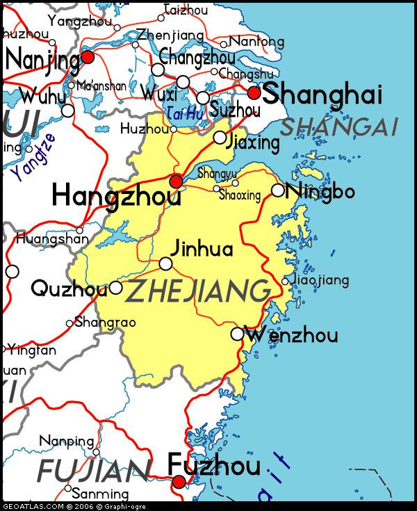 Map of Zhejiang